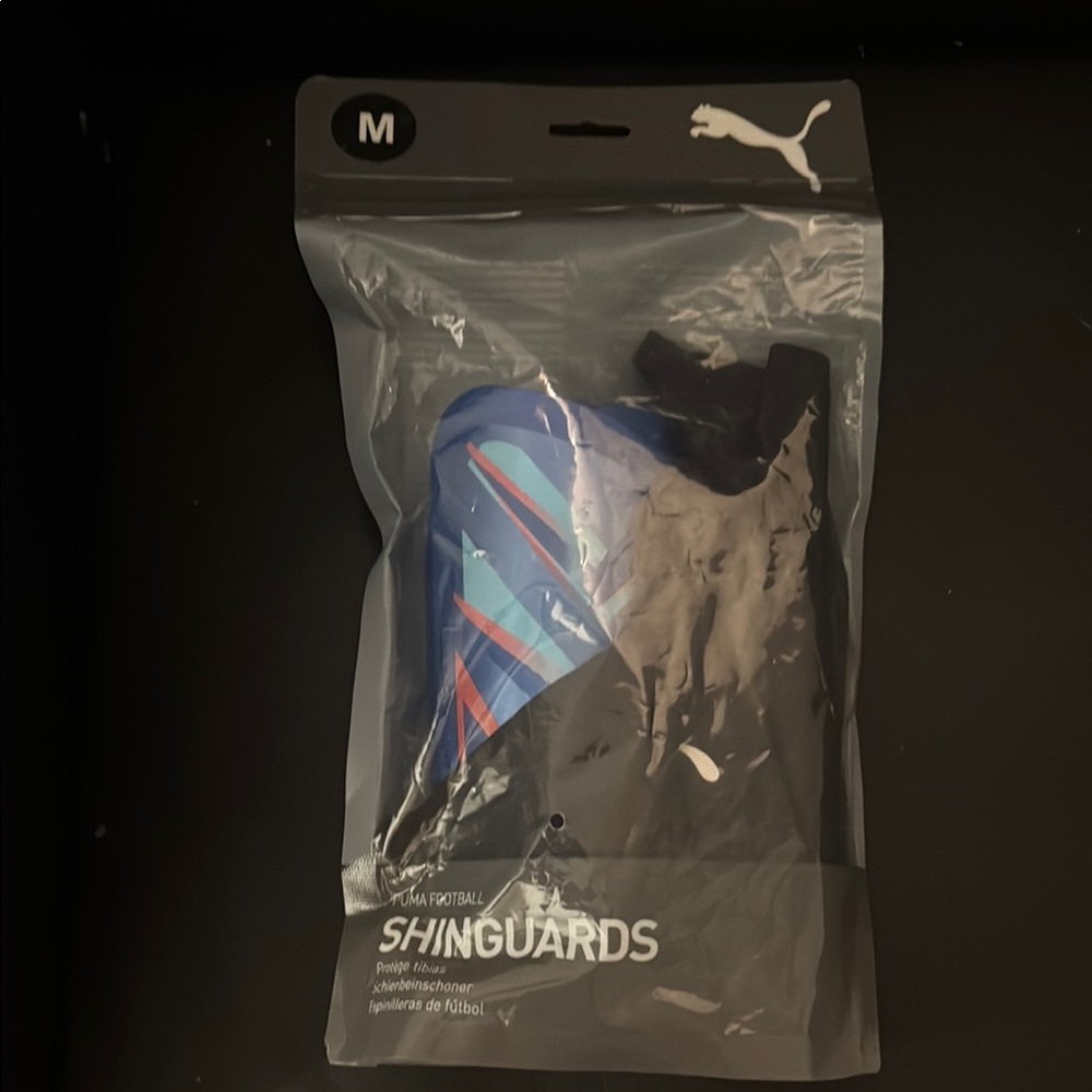 Puma Dynamic Blue and Red Shin Guards